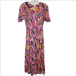 Abel The Label Swirl Flutter Sleece Maxi Dress